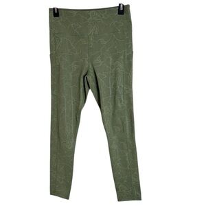 Zyia Active Light n Tight Olive Maze Green High Waist Crop Leggings size 8-10